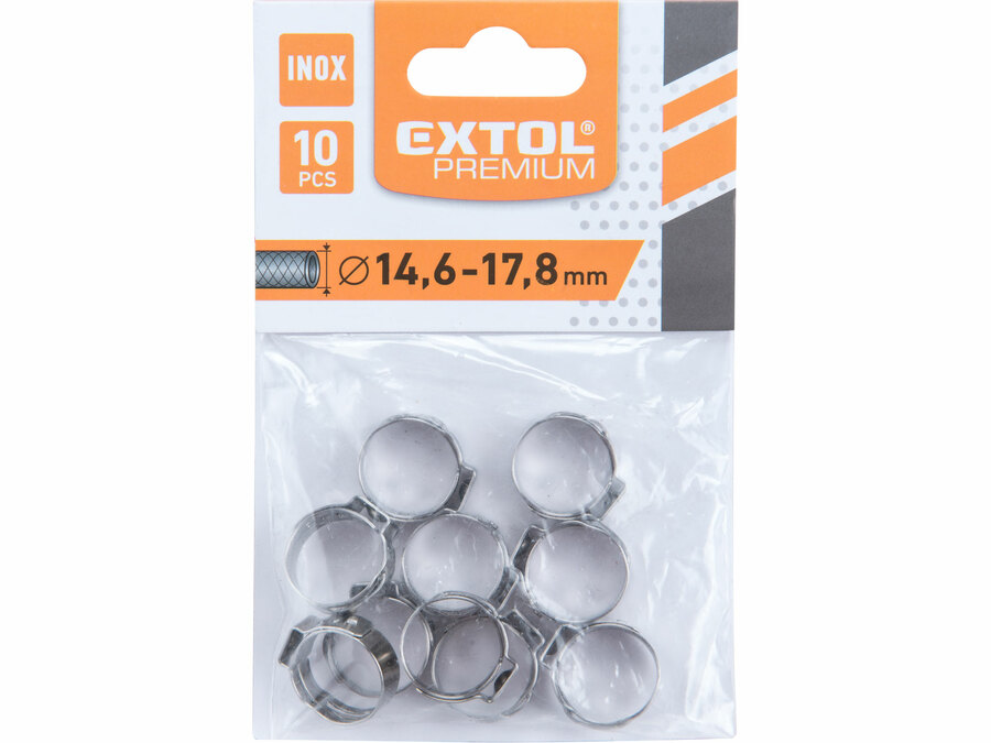 Spona na hadici, 10ks, O17,8mm, INOX