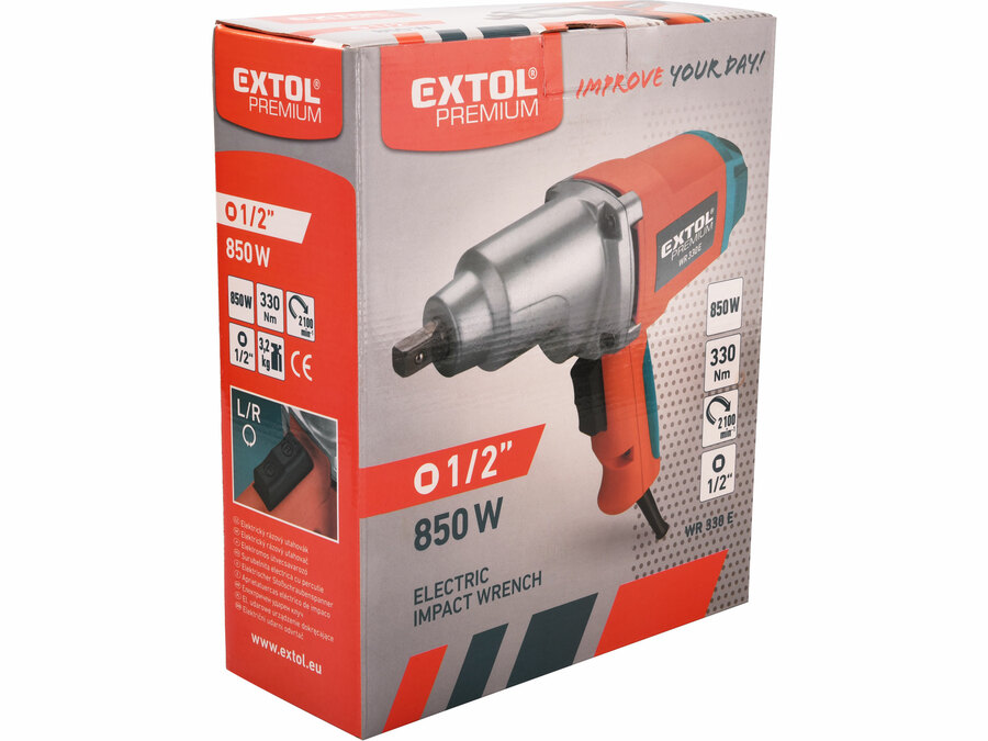 Utahovák rázový elektrický, 850W, 1/2", 330Nm