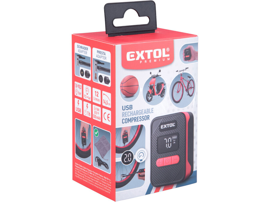 Kompresor aku, 10,3bar, USB nabíjení