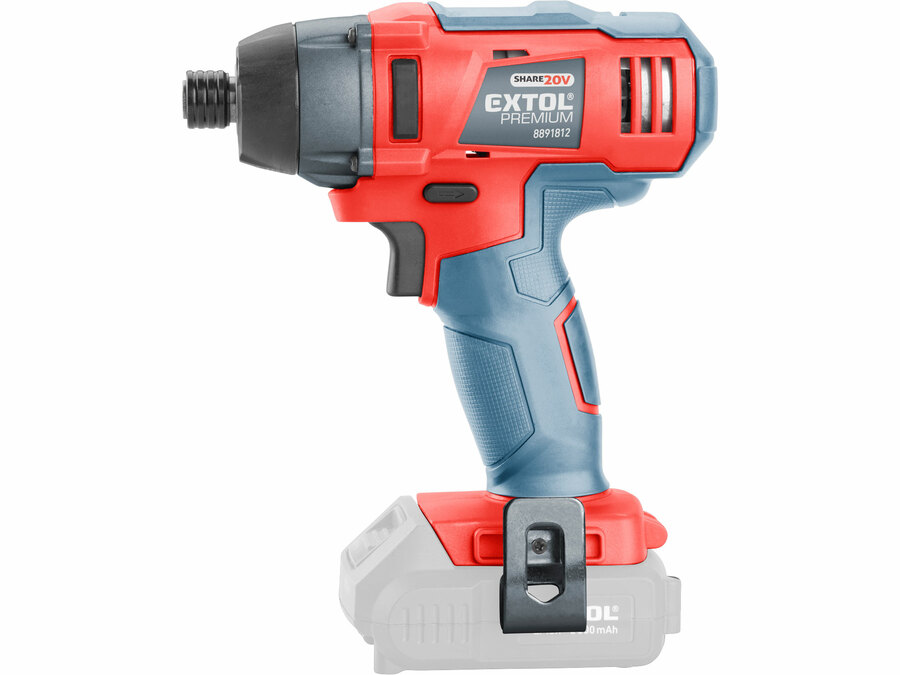 Utahovák rázový 1/4" aku SHARE20V, 20V Li-ion, bez baterie a nabíječky