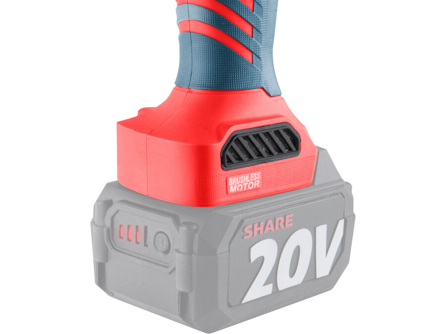 Bruska úhlová aku SHARE20V, 125mm, BRUSHLESS, bez baterie a nabíječky