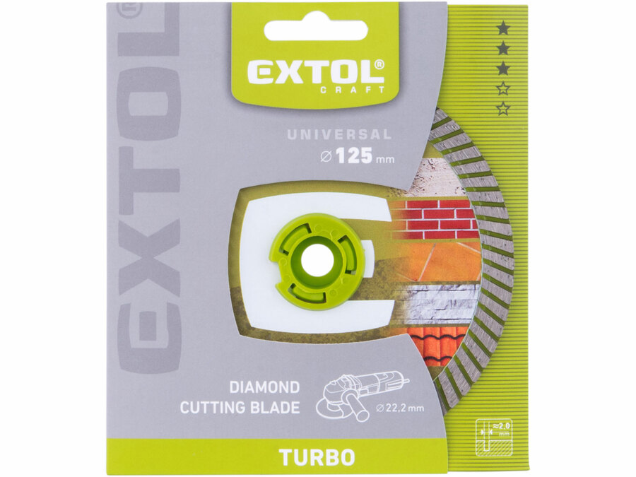 Kotouč diamantový řezný, turbo - suché i mokré řezání, O 125x22,2x2mm