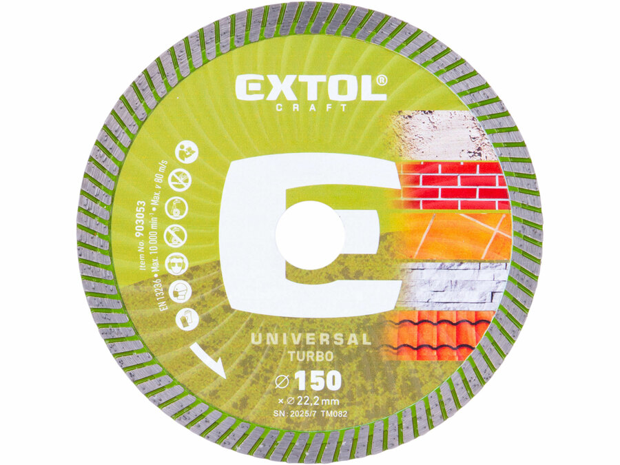 Kotouč diamantový řezný, turbo - suché i mokré řezání, O 150x22,2x2,4mm